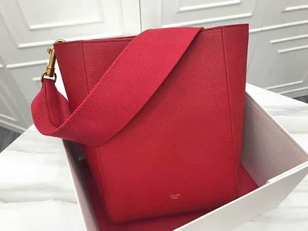 Replica Discount Red Celine Sangle Seau Handbags Hot Sale